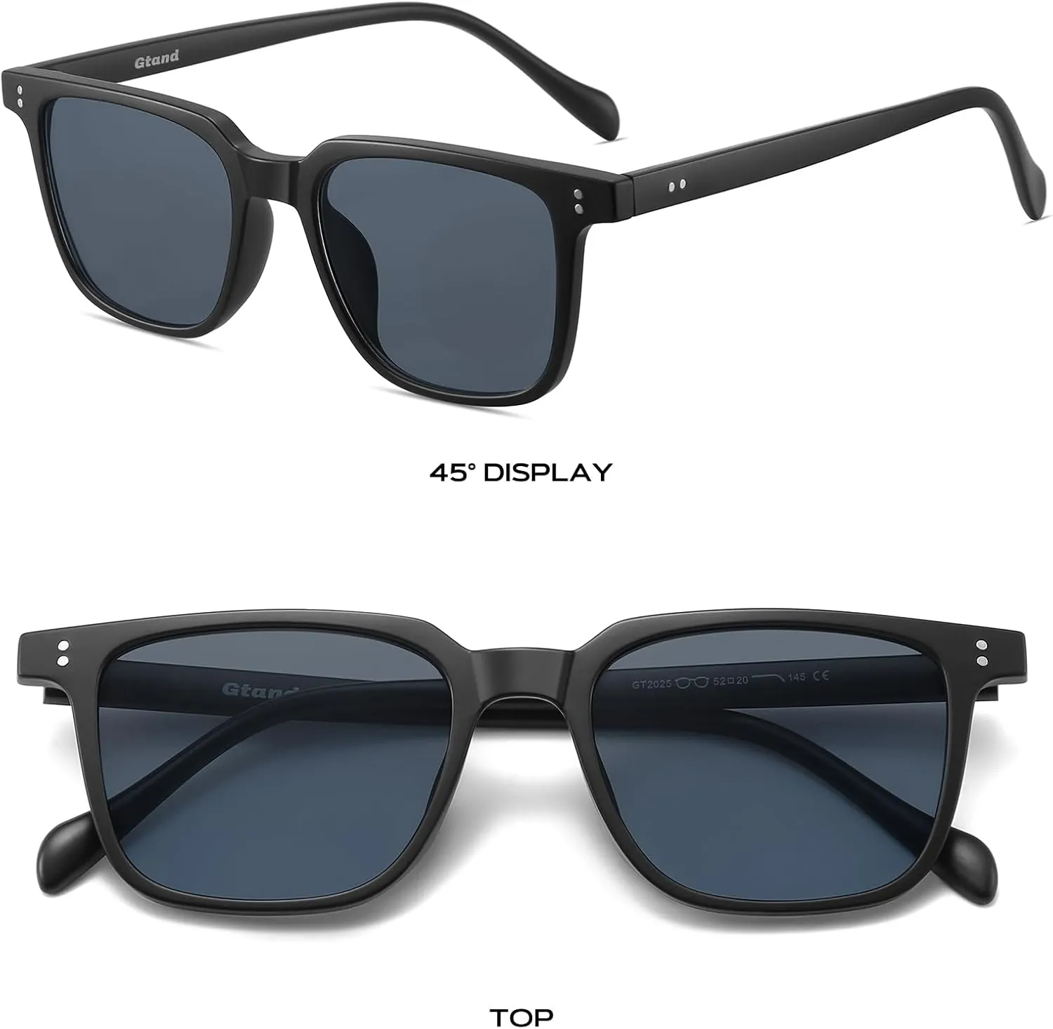 Gtand Unisex Vintage Retro Square Style Tinted Sunglasses For Men Women Fashion Rectangle Sun Glasses 52mm