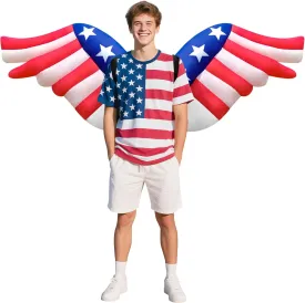 Independence Day Inflatable Wings Cosutme Adult Size Blow-up Costume for 4th of July Parade/Party/Halloween Cosplay/ (American Wing)