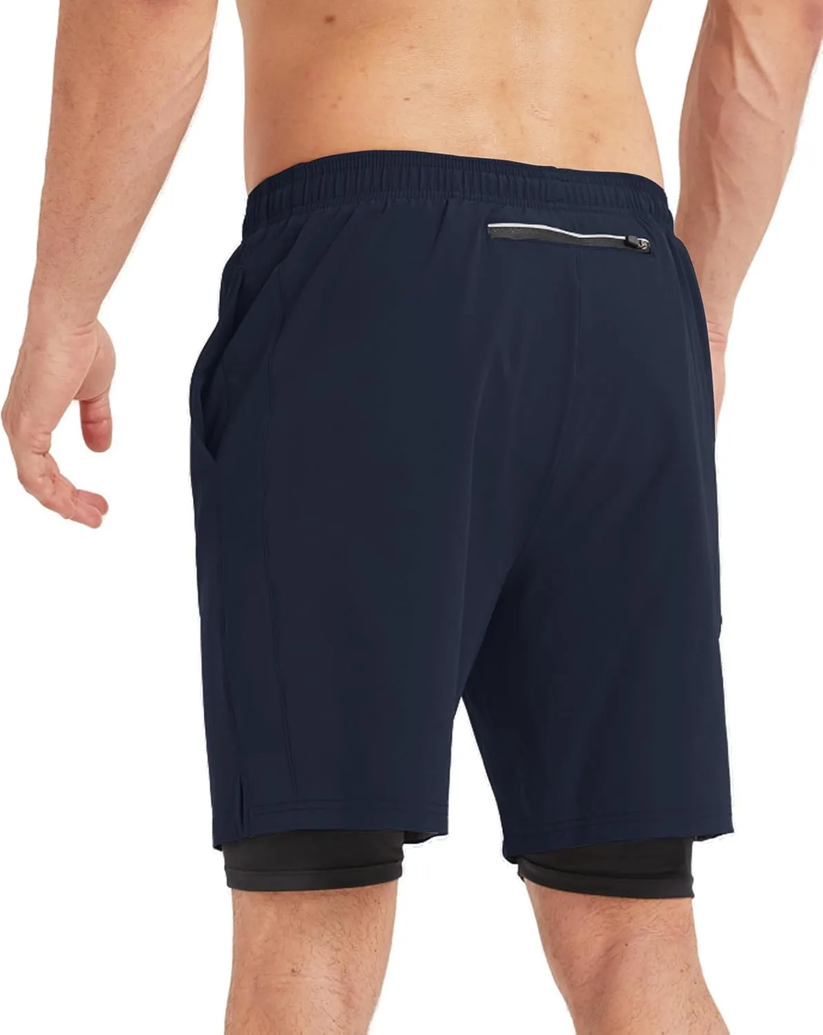 Men's 2-in-1 Athletic Running Shorts 7" Dry Fit Workout Gym Outdoor Sports Wear with Multiple Pockets Training Short