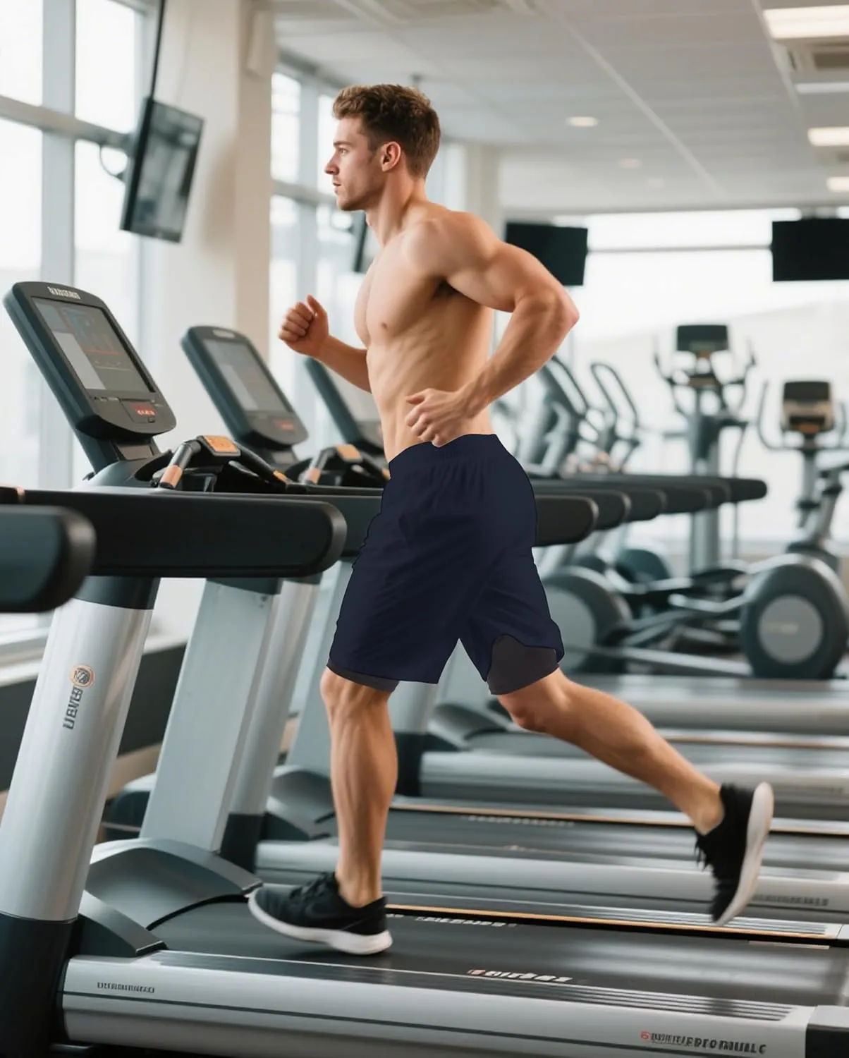 Men's 2-in-1 Athletic Running Shorts 7" Dry Fit Workout Gym Outdoor Sports Wear with Multiple Pockets Training Short