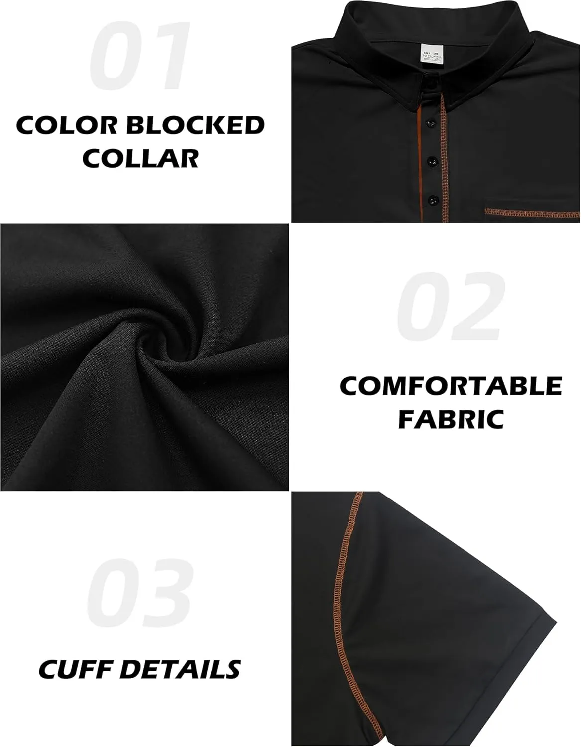 Men's Polo Shirts Short Sleeve Golf Polo T Shirt Lightweight Casual Button Down Shirts Summer Collared with Pocket