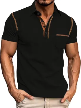 Men's Polo Shirts Short Sleeve Golf Polo T Shirt Lightweight Casual Button Down Shirts Summer Collared with Pocket
