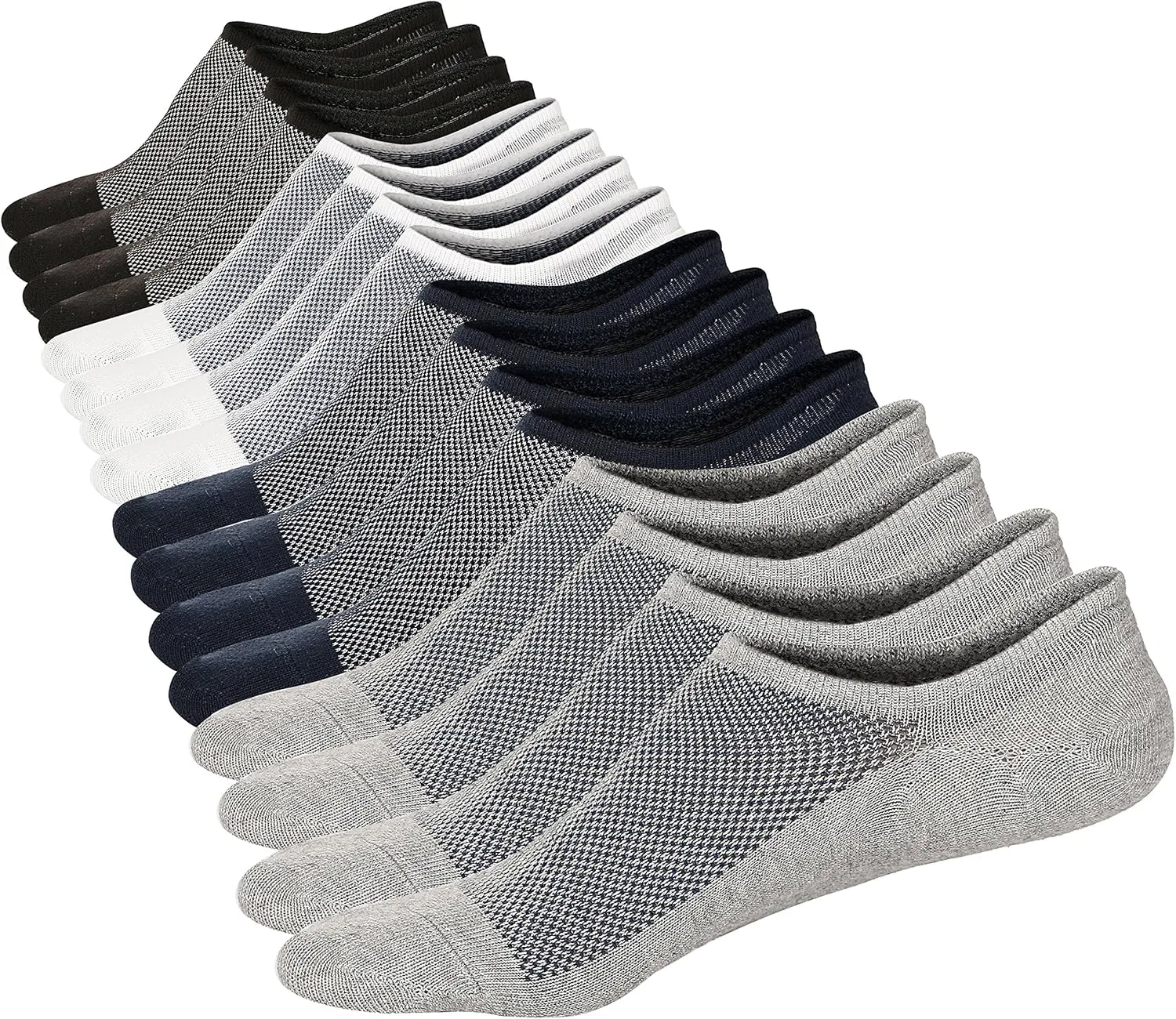Mottee&Zconia No Show Socks for Unisex Mens Womens Low Cut No See Liner Invisible Ankle Cotton Socks
