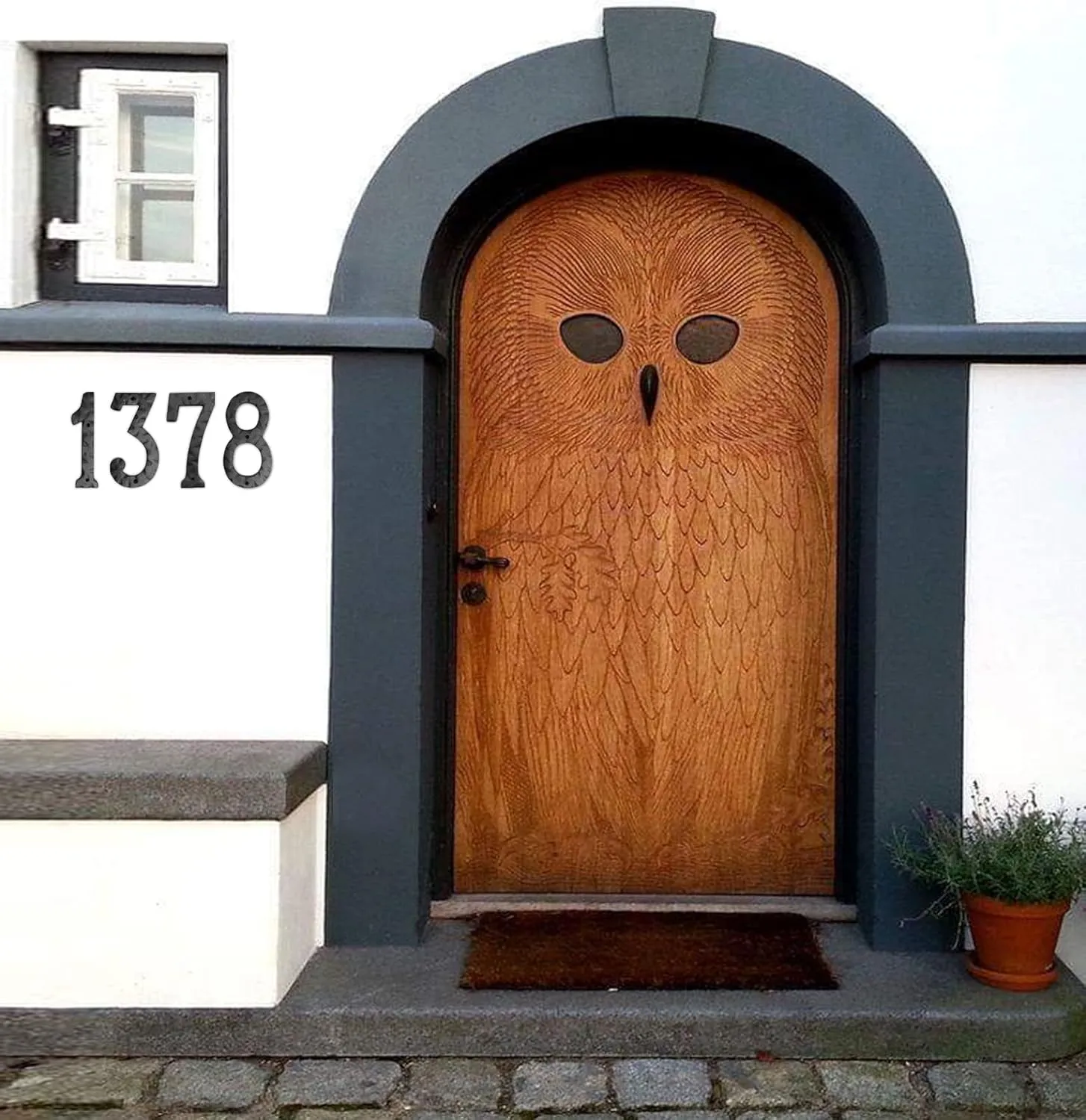 NACH House Numbers for Outside, 8 inch Black Address Numbers for House - Number 9 - Rustic Numbers for Outside with Mounting Hardware