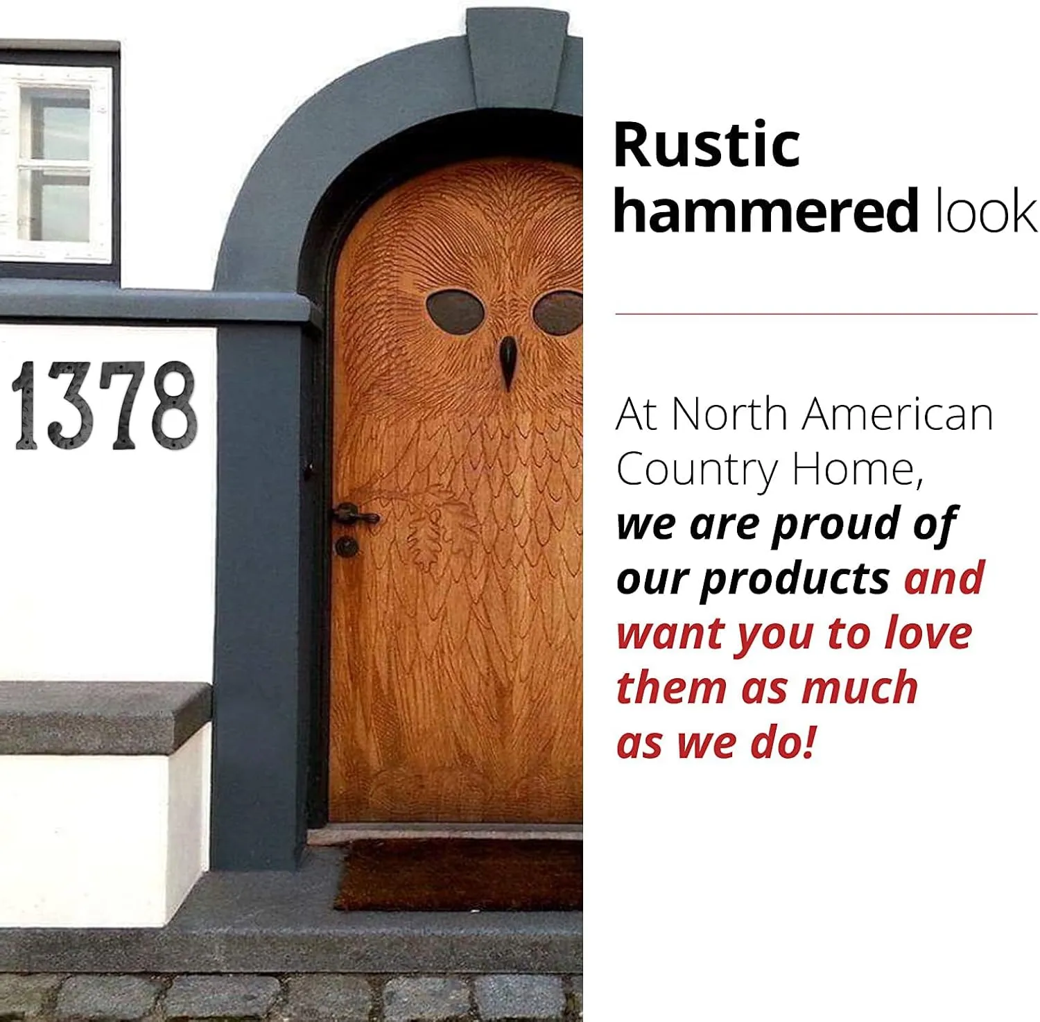 NACH House Numbers for Outside, 8 inch Black Address Numbers for House - Number 9 - Rustic Numbers for Outside with Mounting Hardware