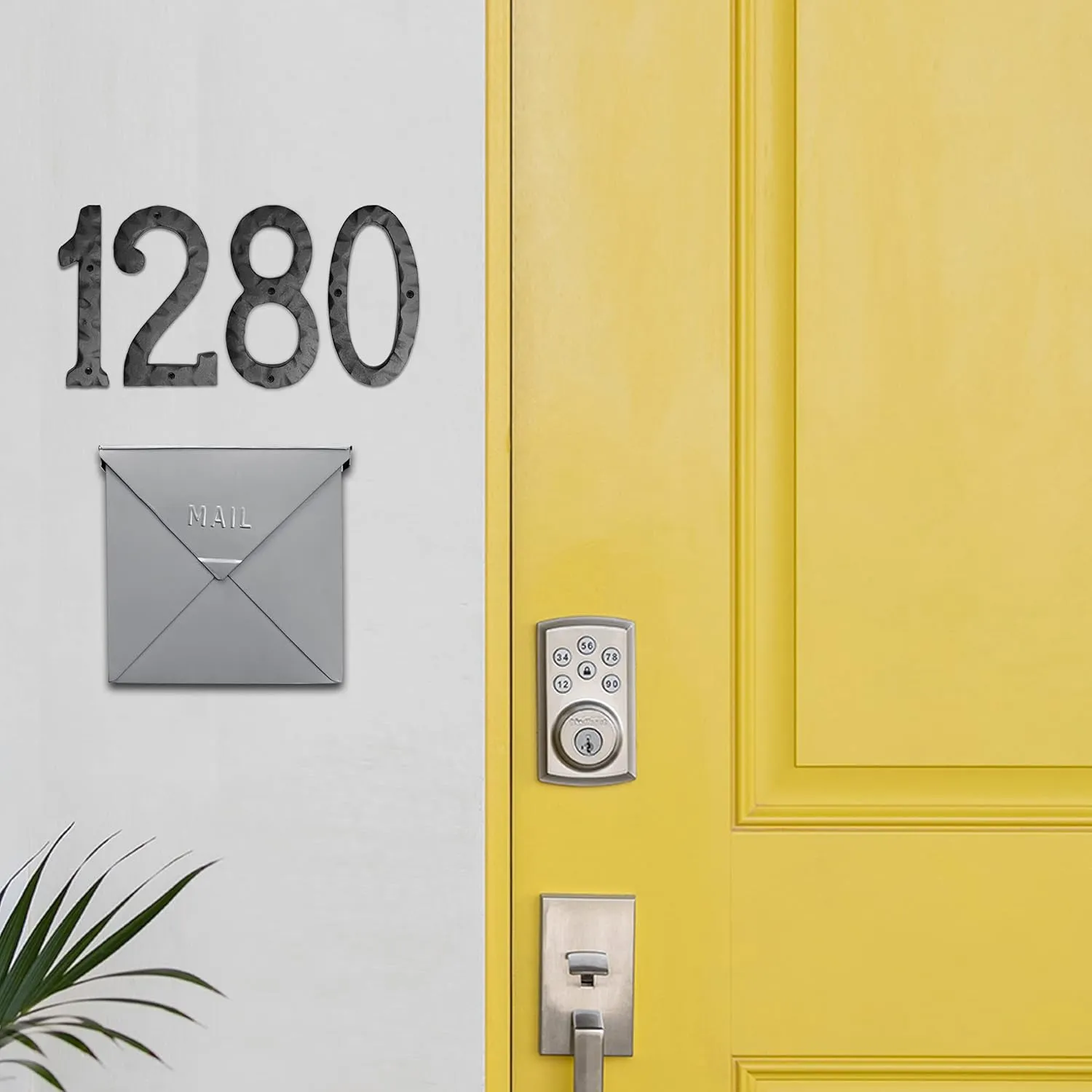 NACH House Numbers for Outside, 8 inch Black Address Numbers for House - Number 9 - Rustic Numbers for Outside with Mounting Hardware