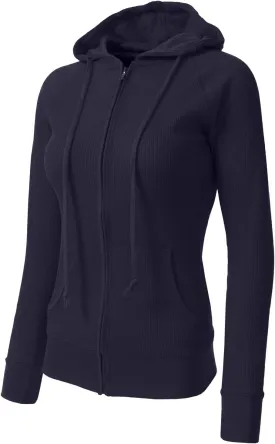 NE PEOPLE Women Basic Casual Comfy Lightweight Thermal Waffle Hoodie
