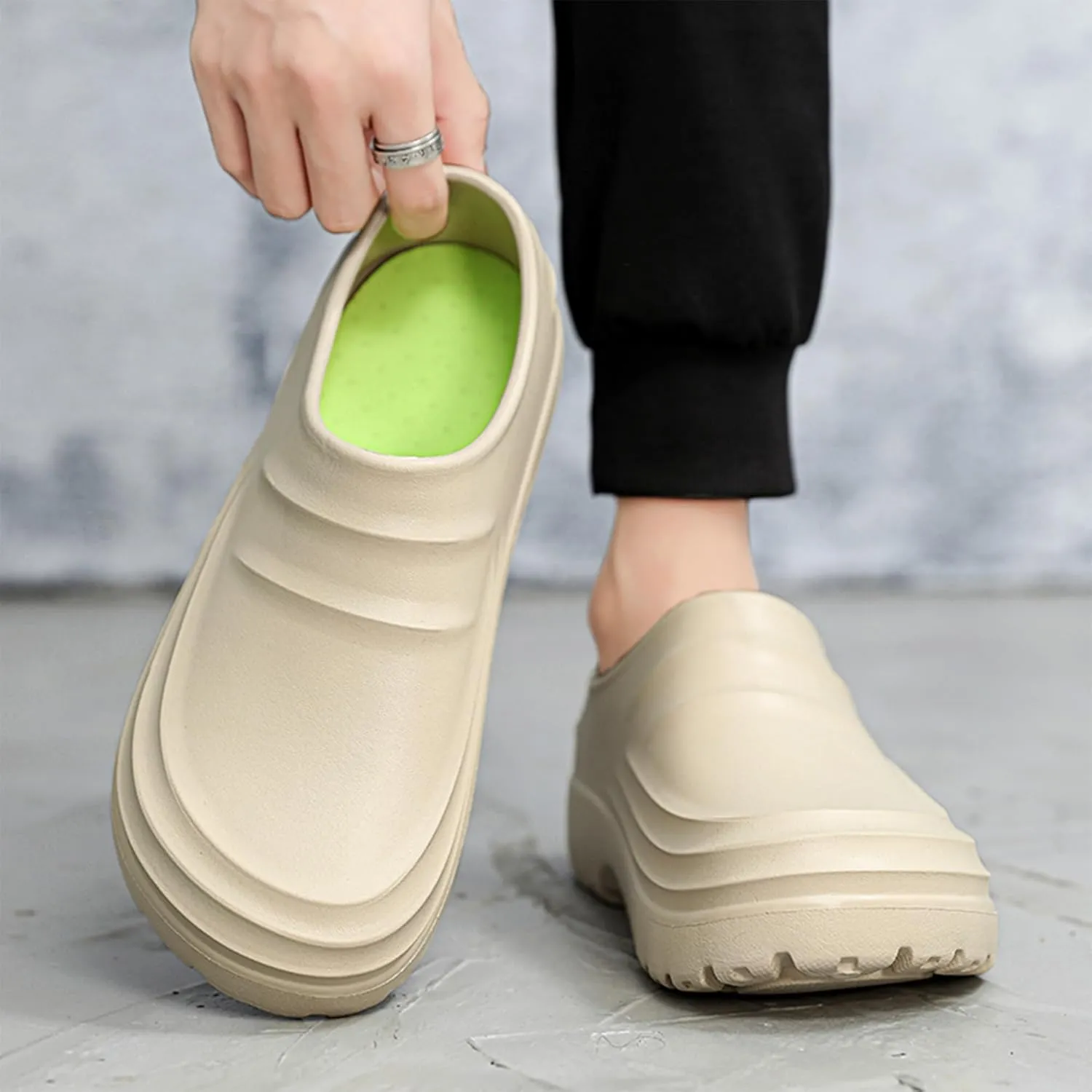 Non Slip Work Shoes for Women Men, Waterproof Slip Resistant Chef Clogs Shoes for Unisex-Adult, Ideal for Kitchen Garden Beach