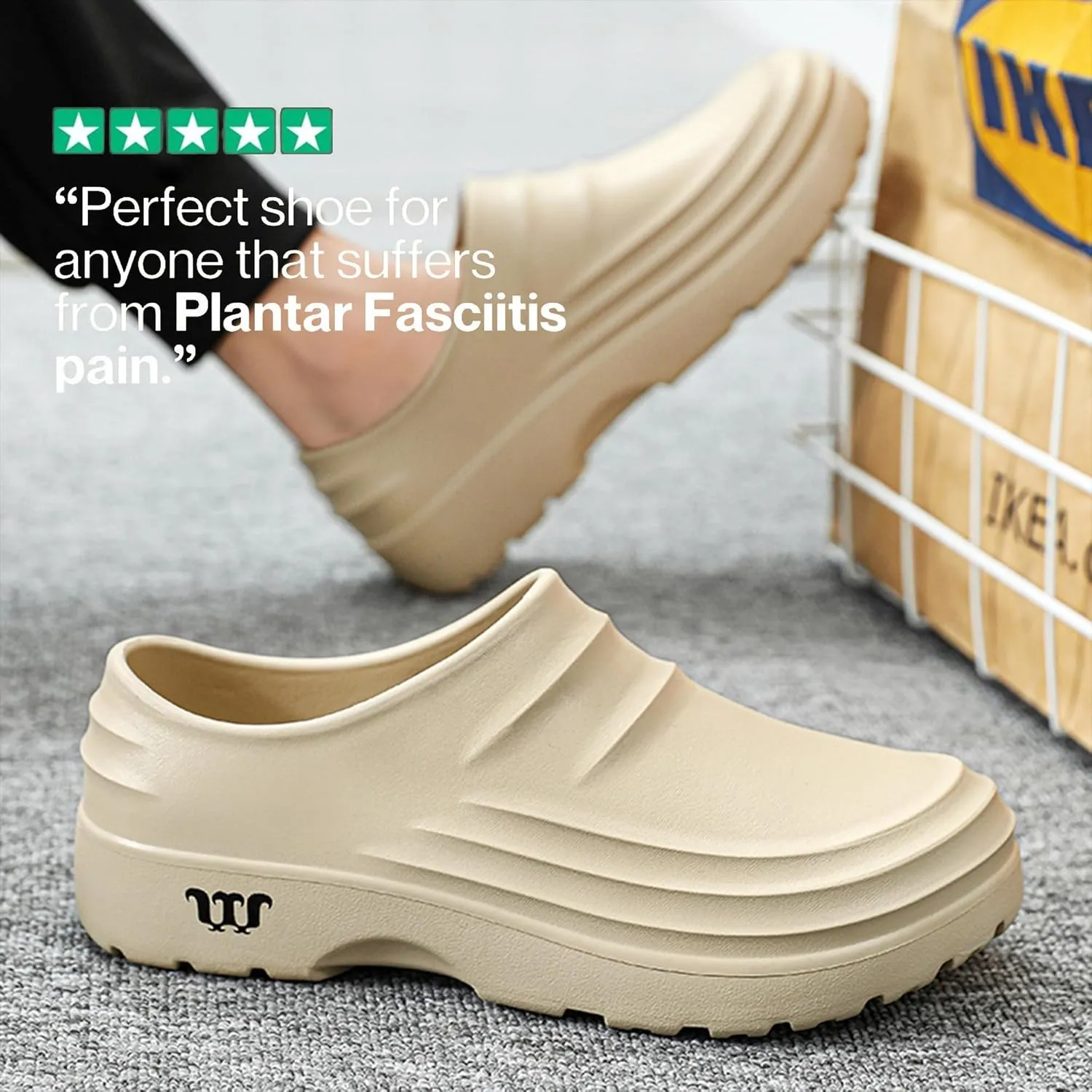 Non Slip Work Shoes for Women Men, Waterproof Slip Resistant Chef Clogs Shoes for Unisex-Adult, Ideal for Kitchen Garden Beach