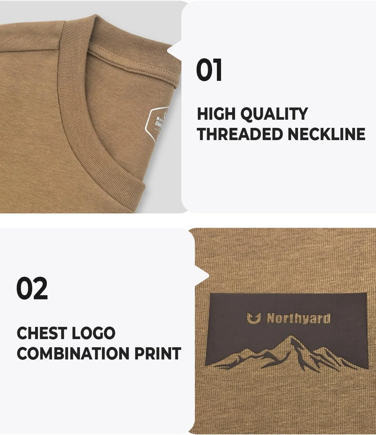 NORTHYARD Men's Heavyweight Cotton T-Shirts Crewneck Short Sleeve Fashion Casual Shirts for Men