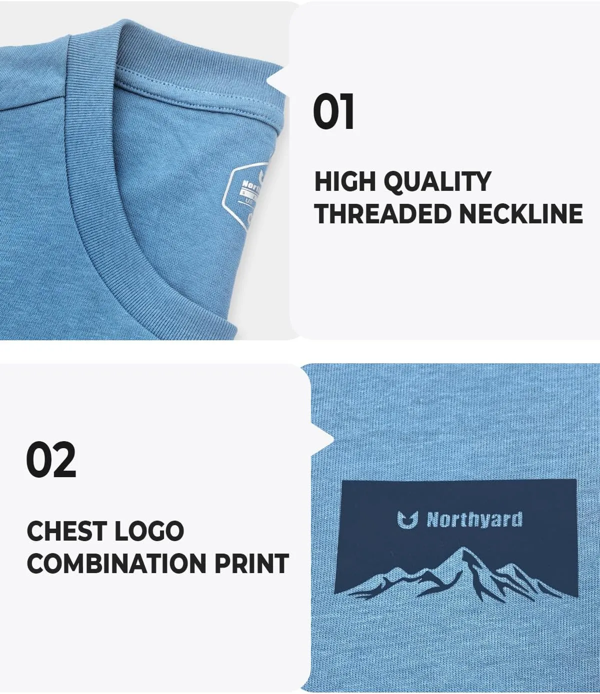 NORTHYARD Men's Heavyweight Cotton T-Shirts Crewneck Short Sleeve Fashion Casual Shirts for Men