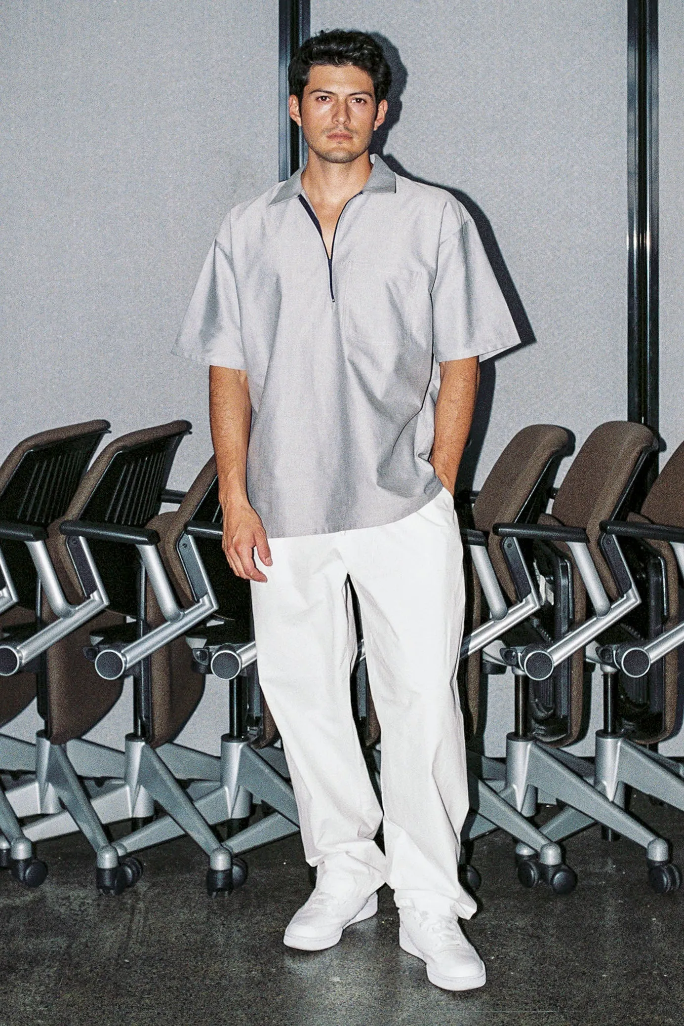 RCP409 - Oxford Zip-Up Work Shirt