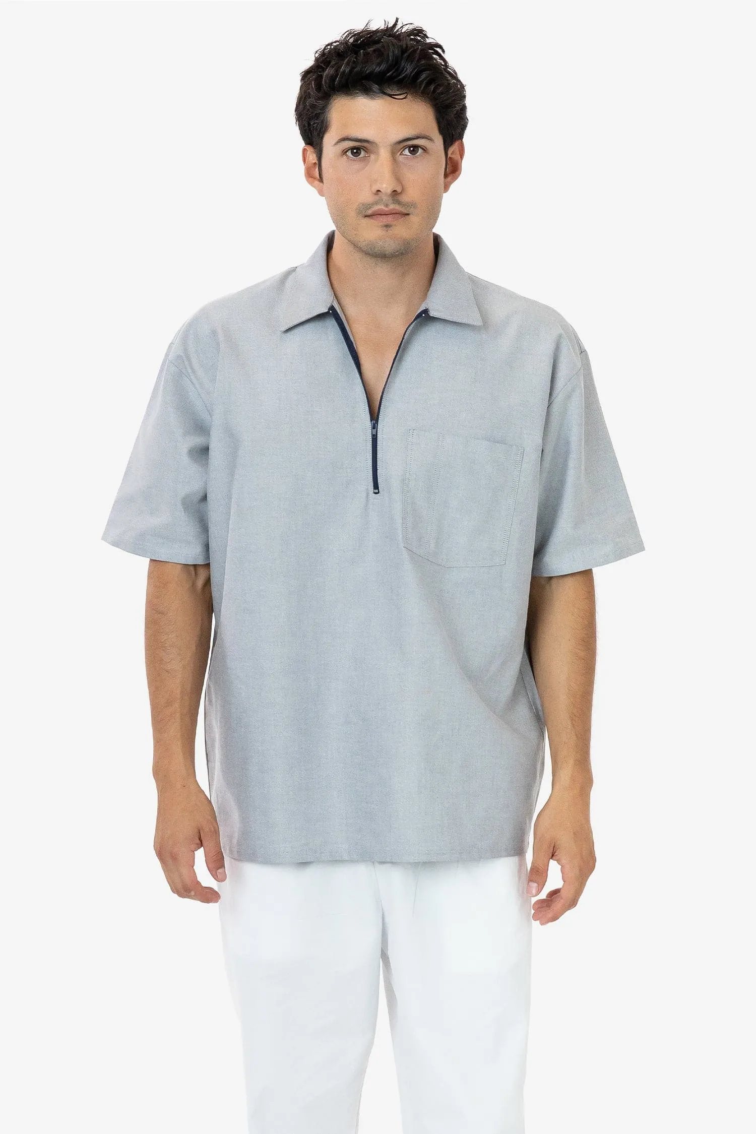 RCP409 - Oxford Zip-Up Work Shirt