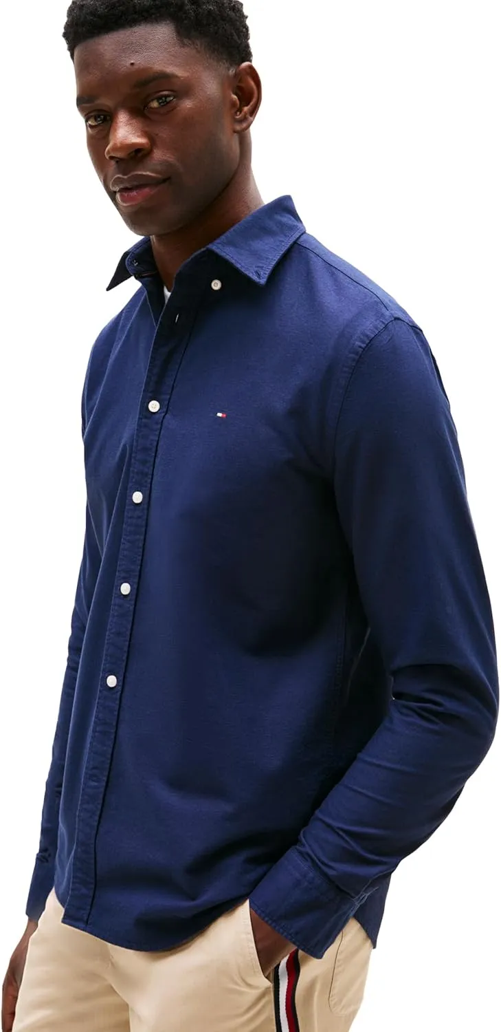 Tommy Hilfiger Long Sleeve Oxford Regular Fit, Men's Button Down Shirts, Also Available in Big and Tall