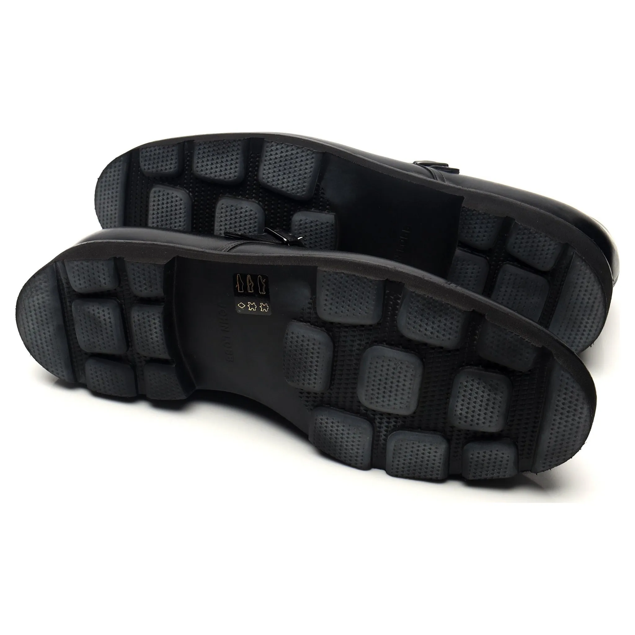 'William' Black Leather Double Monk Strap UK 9 E